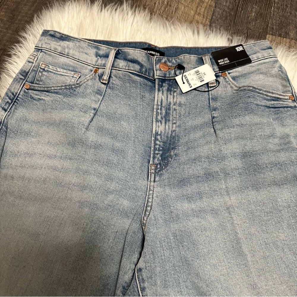 Express Wide Leg High Rise Jeans size 10 R - Picture 11 of 12